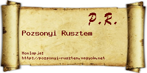 Pozsonyi Rusztem névjegykártya